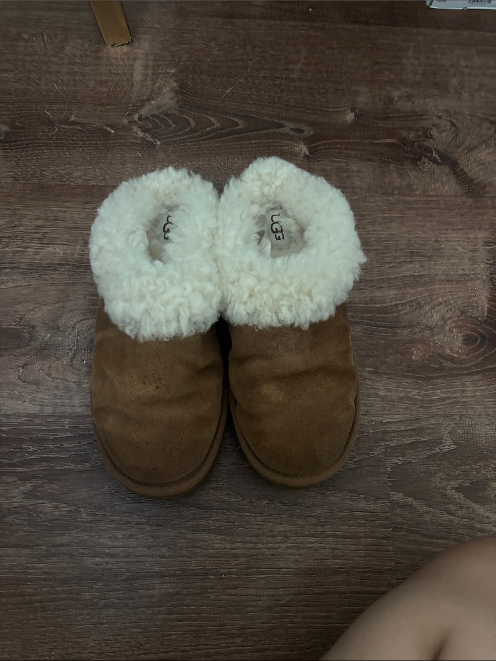 UGG Chestnut Brown Shearling-Lined Slippers